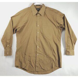 Kilburne and Finch Shirt Mens 16 32/33 Brown Long Sleeve Cotton Pocket